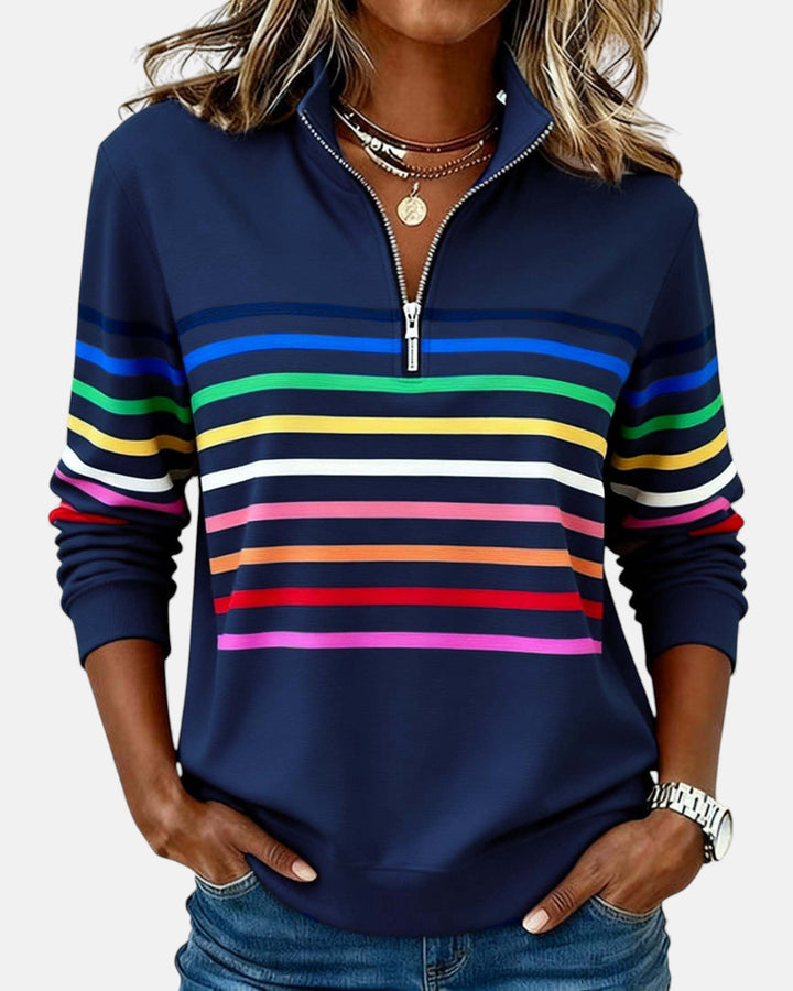 Vienna | Colorful Striped Zip-Up Hoodie