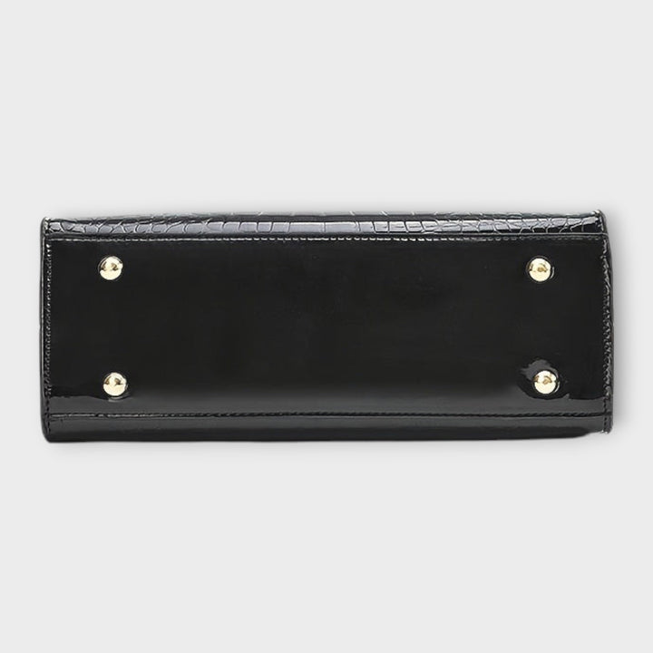 Annie | Shiny Crocodile-Embossed Handbag