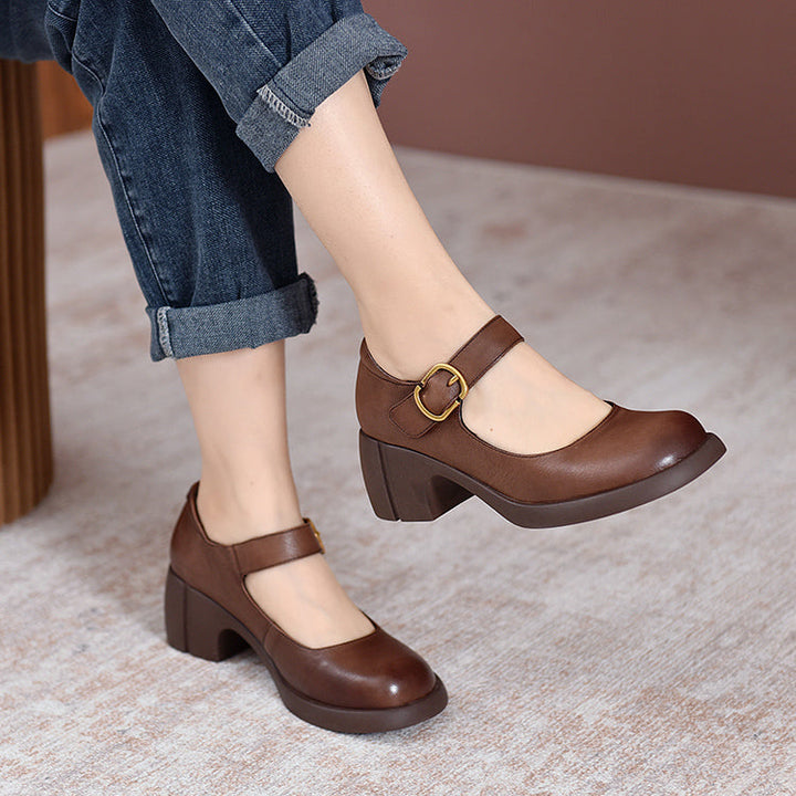 Agnes Leather Mary Jane Shoes by Annie