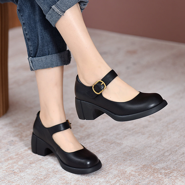 Agnes Leather Mary Jane Shoes by Annie