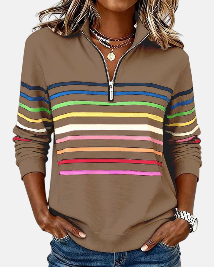 Vienna | Colorful Striped Zip-Up Hoodie