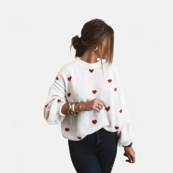 Hearts Knit Wool Sweater by Isla