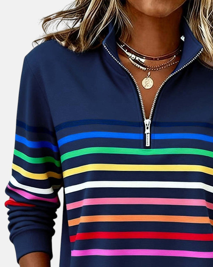 Vienna | Colorful Striped Zip-Up Hoodie