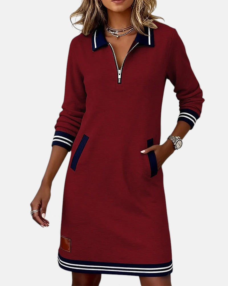 Jeanne | Elegant Long-Sleeve Cotton Dress