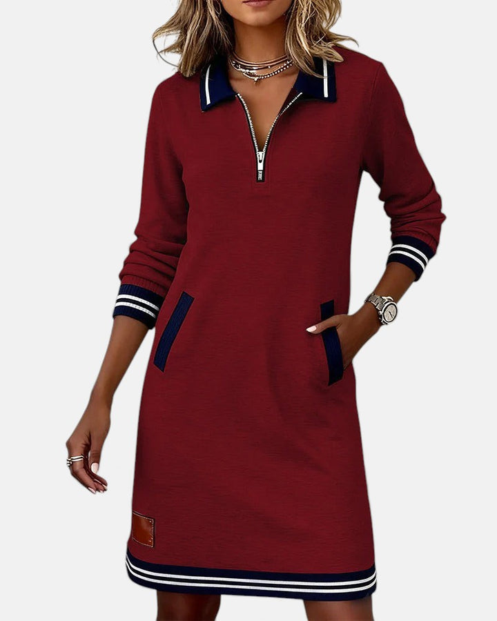 Jeanne | Elegant Long-Sleeve Cotton Dress