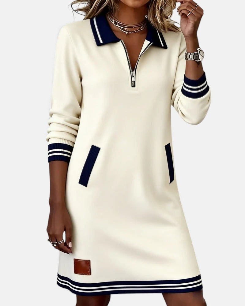 Jeanne | Elegant Long-Sleeve Cotton Dress
