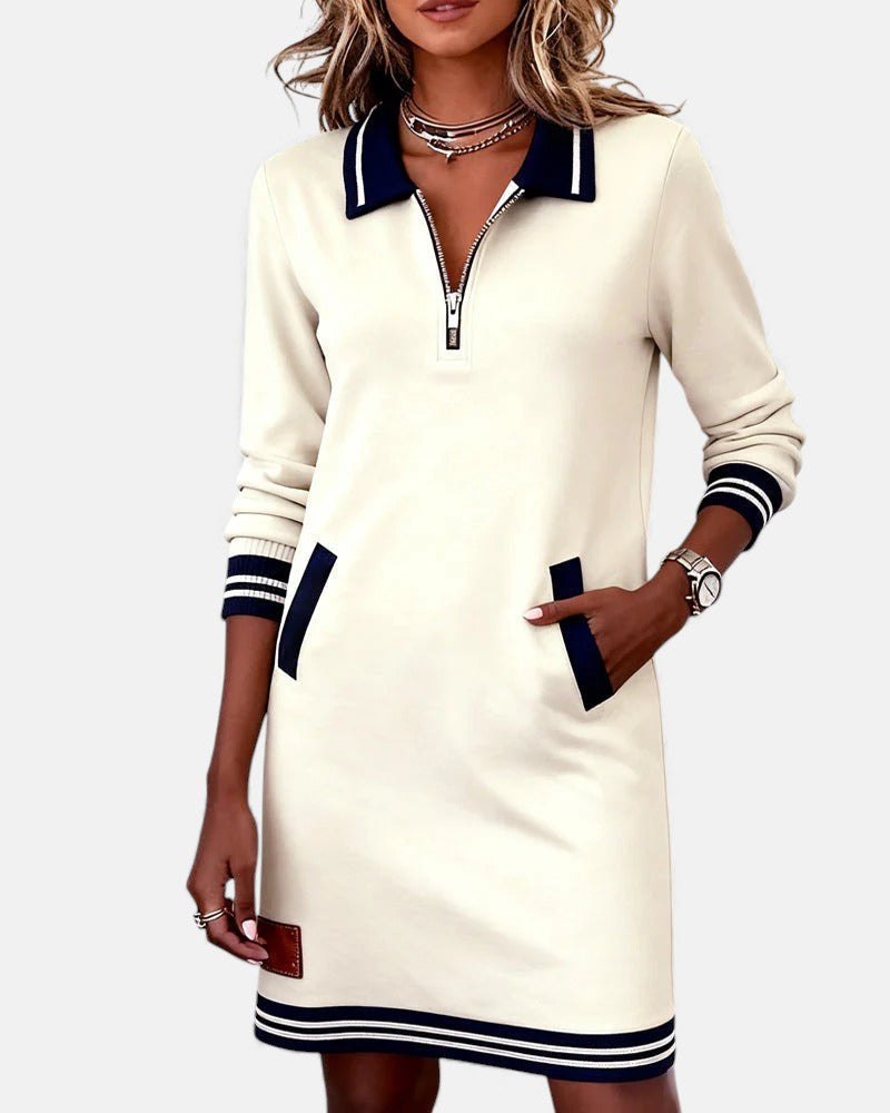 Jeanne | Elegant Long-Sleeve Cotton Dress