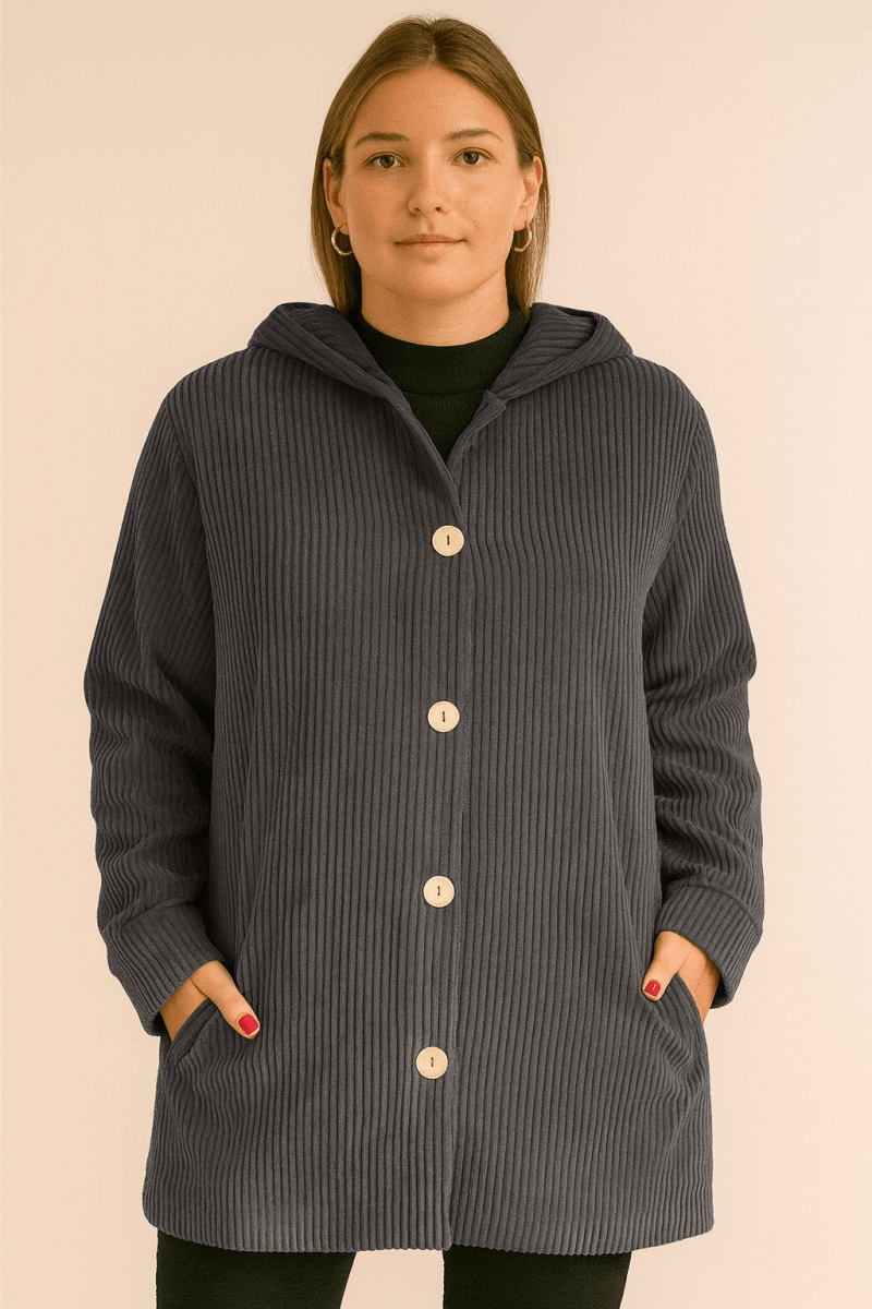 INDIE | CORDUROY HOODED COAT