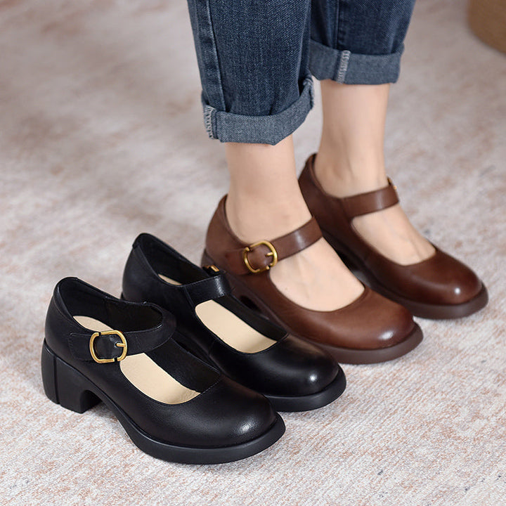 Agnes Leather Mary Jane Shoes by Annie