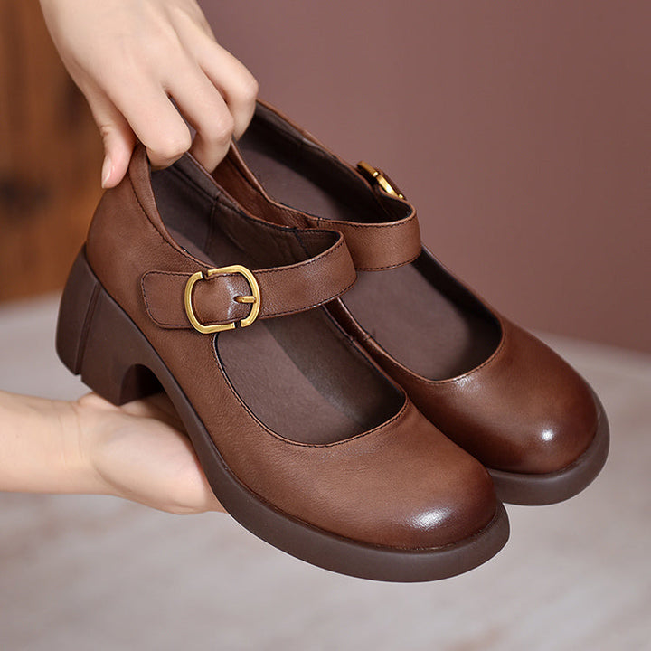 Agnes Leather Mary Jane Shoes by Annie