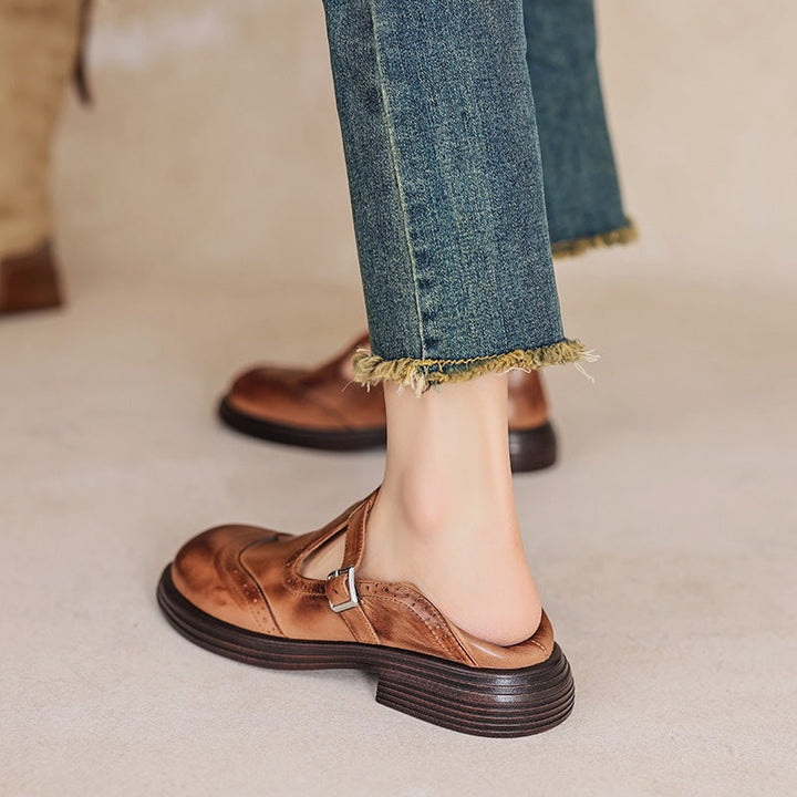 Annie | Classic Leather Mary Jane Shoes