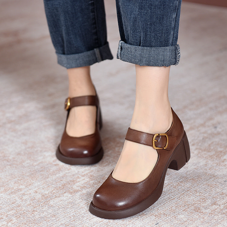 Agnes Leather Mary Jane Shoes by Annie