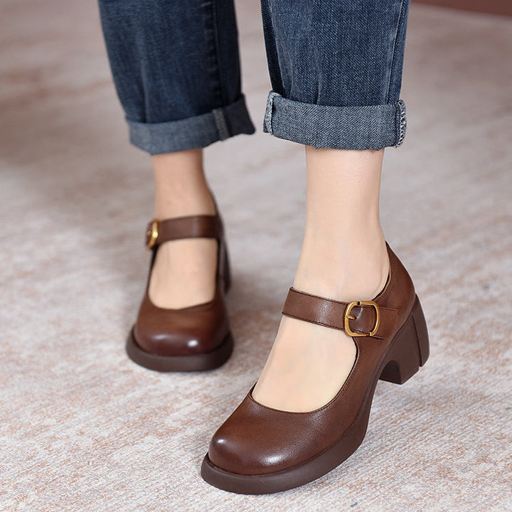 Agnes Leather Mary Jane Shoes by Annie