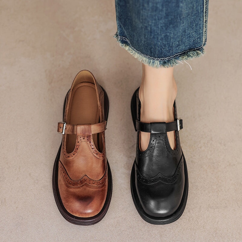 Annie | Classic Leather Mary Jane Shoes