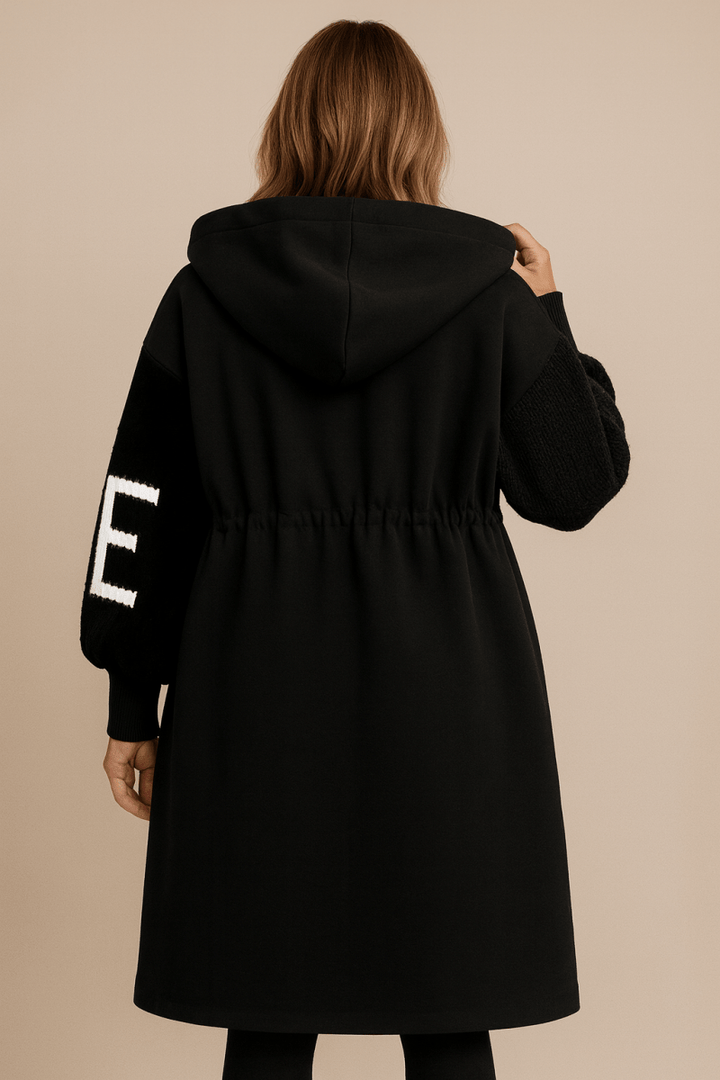 SELENE | LONG KNITTED HOODIE COAT