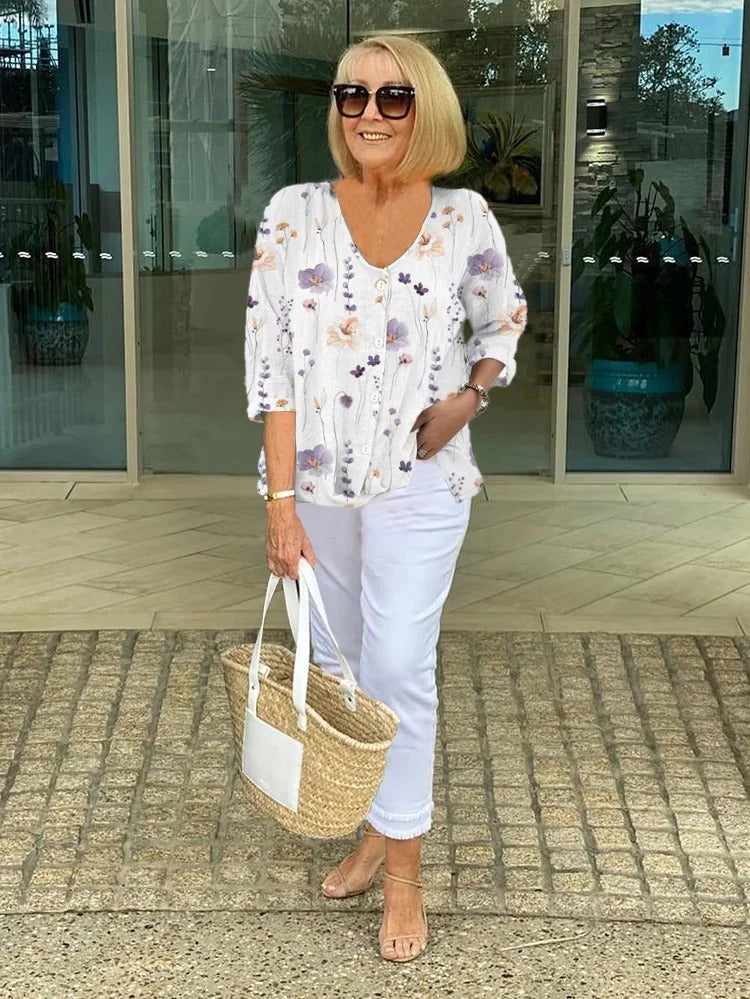 Beatrice | Florale Bluse mit lässiger Eleganz