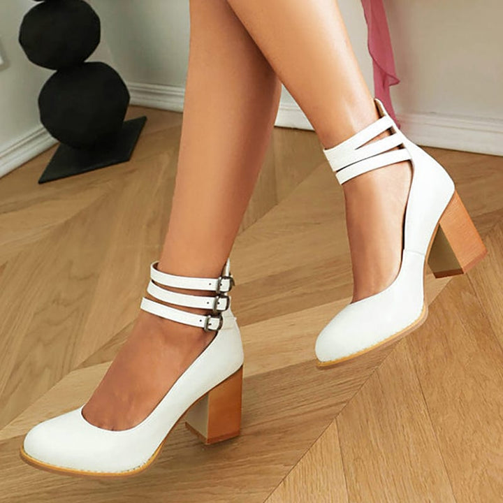 Ariana | Triple Buckle High Heels