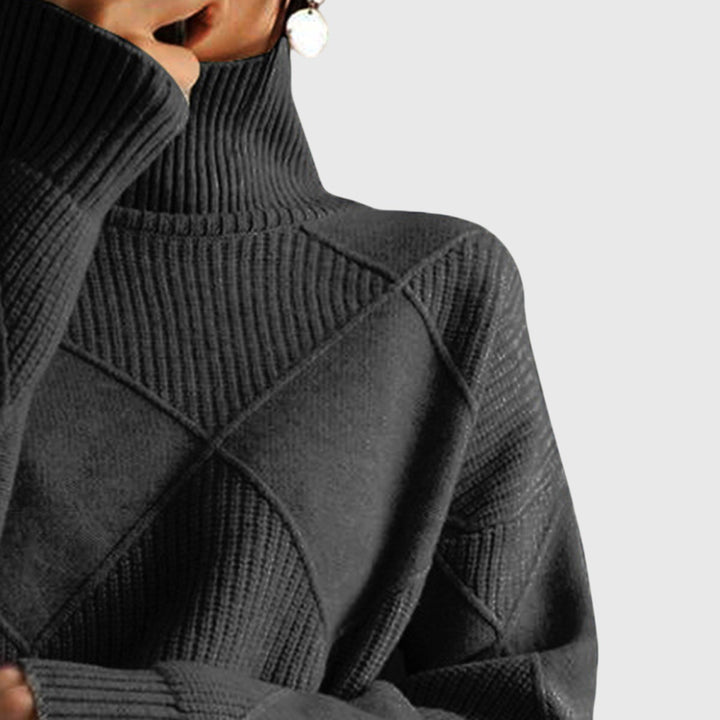 Addison | Modern Geometric Turtleneck Sweater