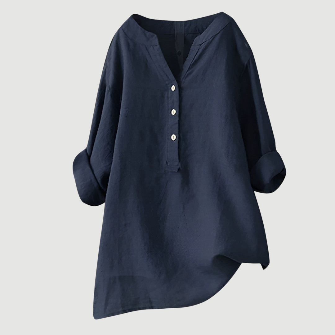 Lea | Luftige Leinenbluse mit Knopfleiste