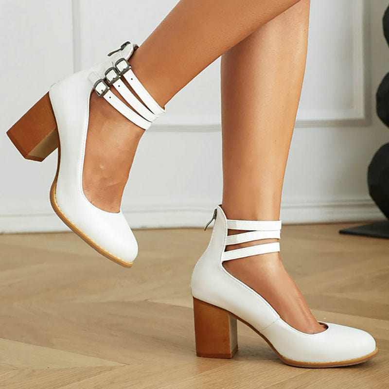 Ariana | Triple Buckle High Heels