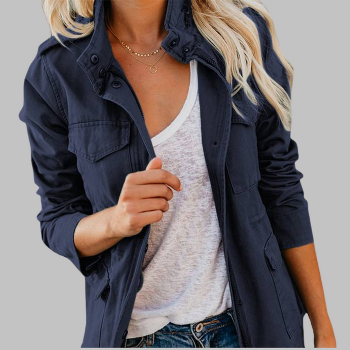 Olga | Vintage Zip Up κουμπί στρατιωτικό μπουφάν