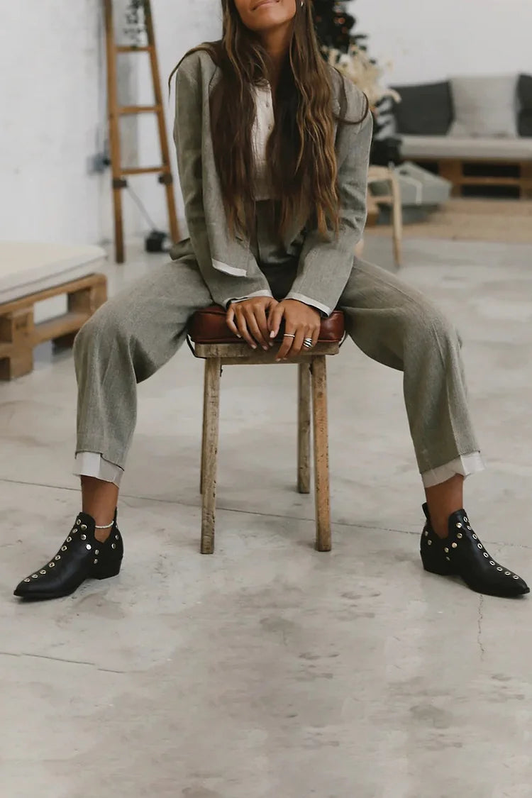 Brenda | Studded Pointed Toe Ankle Boot