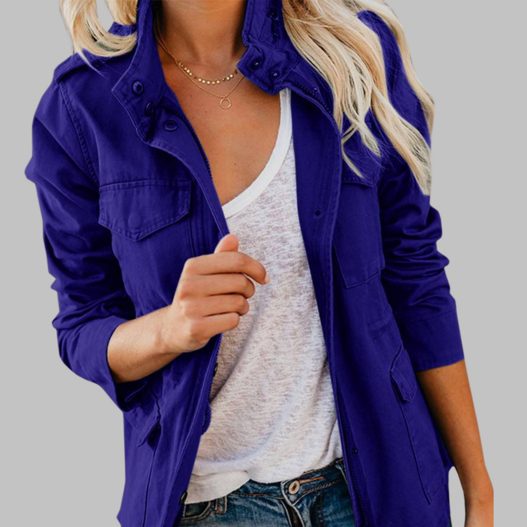 Olga | Vintage Zip Up κουμπί στρατιωτικό μπουφάν