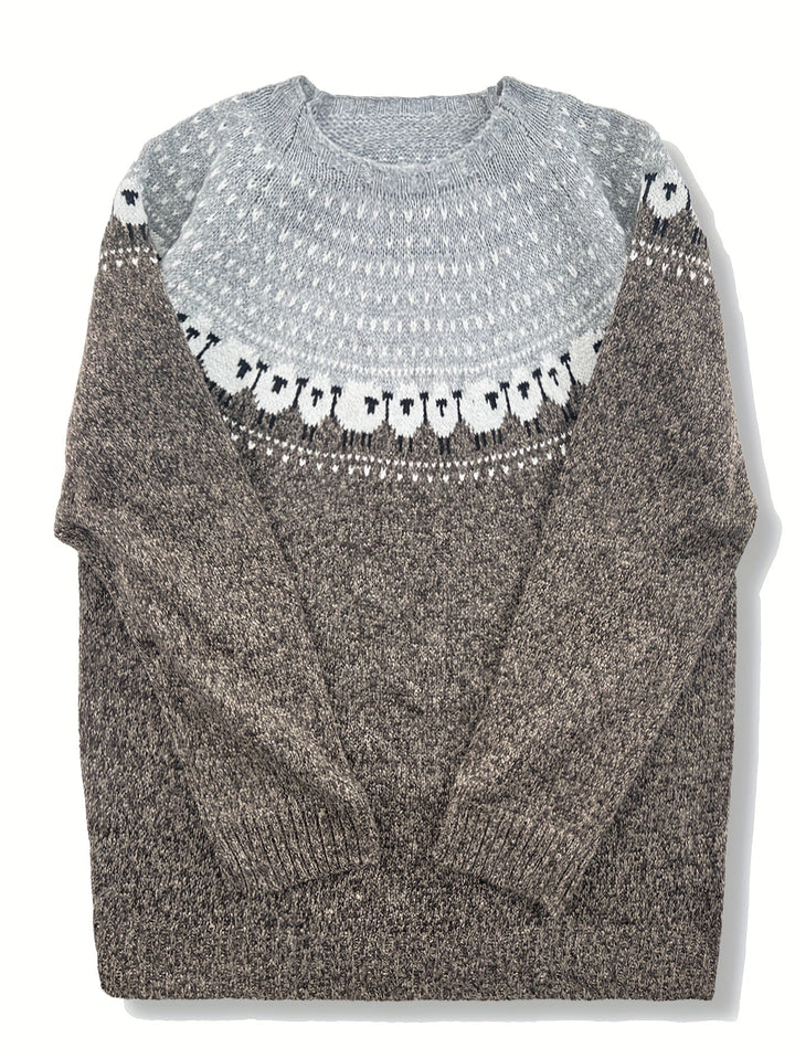 NORDIC™ | Stylish Winter Sweater Featuring Sheep Jacquard Design