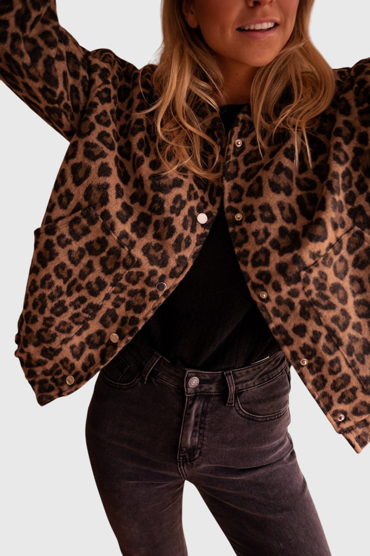 Elodie | Chaqueta elegante con estampado de leopardo