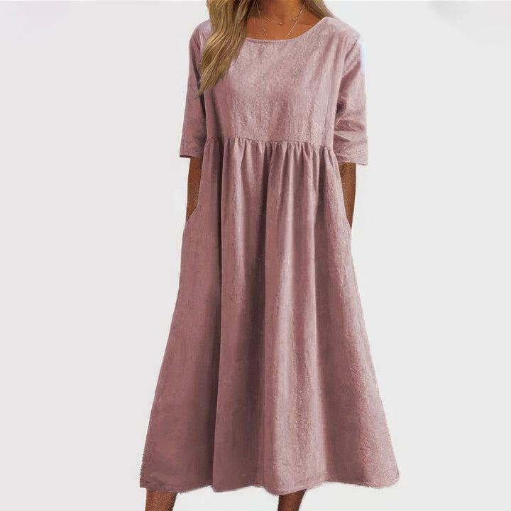 Nina | Vestido relajado con cuello redondo y bolsillos