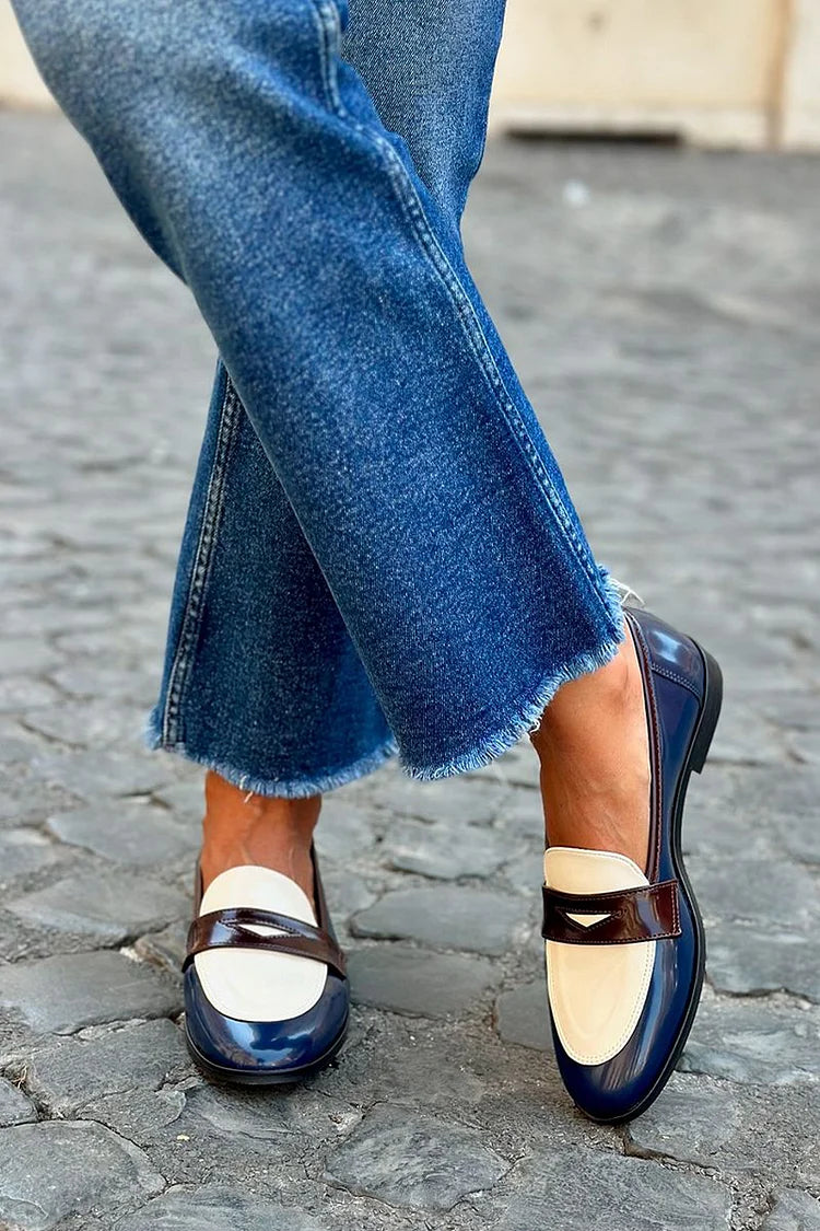 Marleen | Classic Navy Blue Loafers