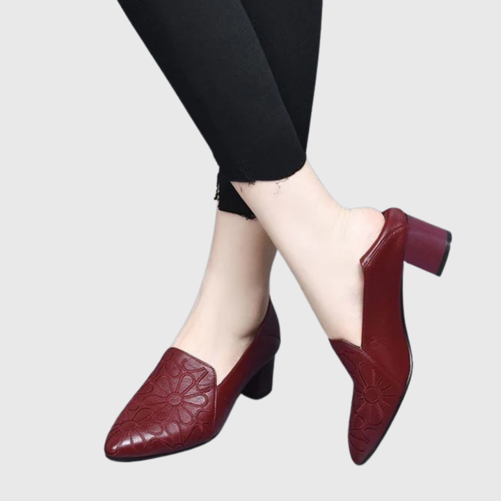 Heidi | Escarpins brodés en cuir souple