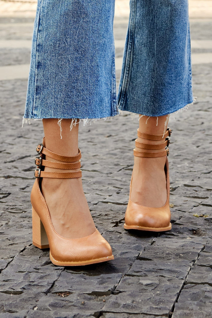 Ariana | Triple Buckle High Heels