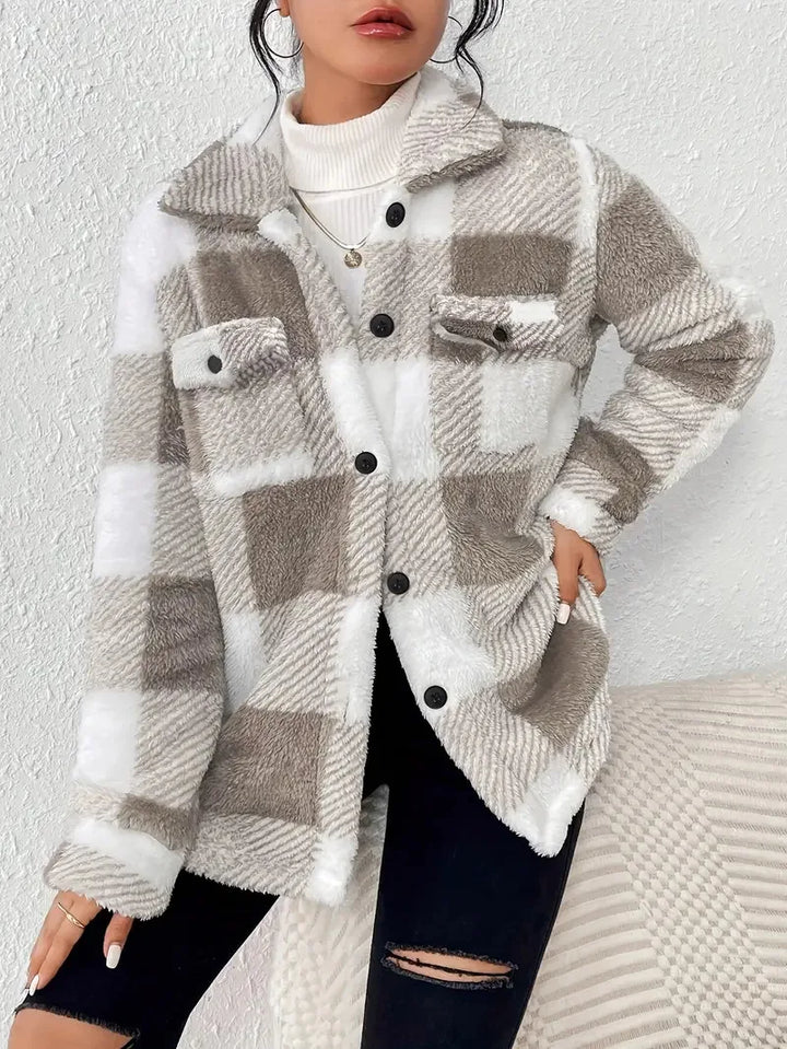 Martin | Trendy Plaid Fleece Coat