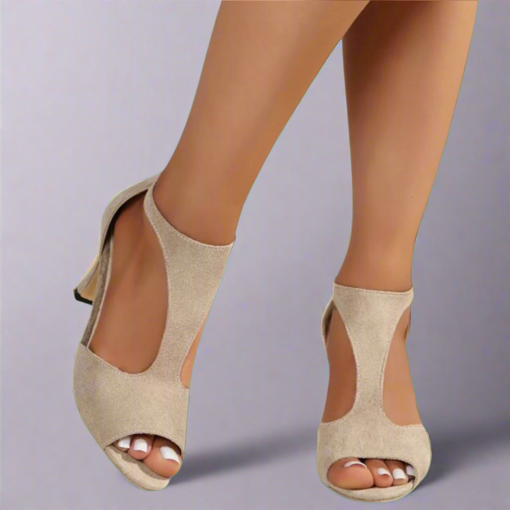 Barbara | Peep Toe Heels with Cutout Design