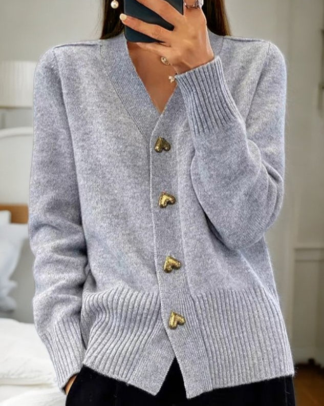 Arielle | Cardigan morbido con bottoni a cuore