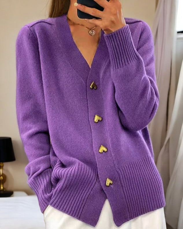 Arielle | Cardigan morbido con bottoni a cuore