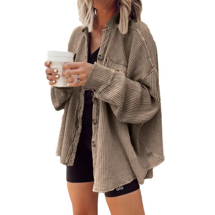 Jaslene | Cozy Button-Down Long Sleeve Jacket