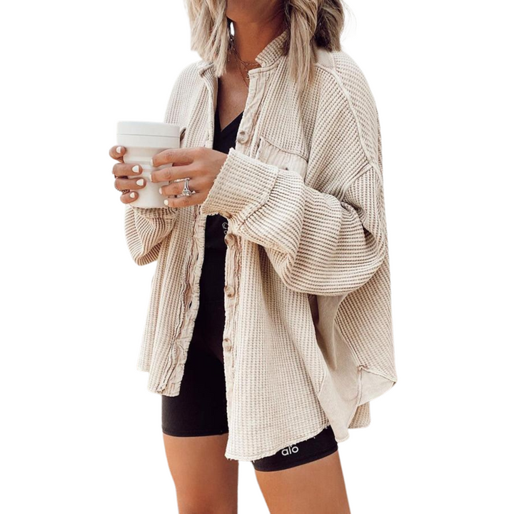 Jaslene | Cozy Button-Down Long Sleeve Jacket
