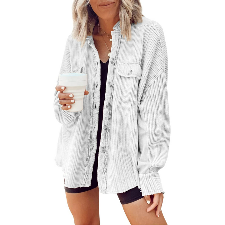Jaslene | Cozy Button-Down Long Sleeve Jacket