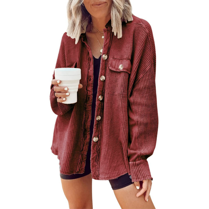 Jaslene | Cozy Button-Down Long Sleeve Jacket