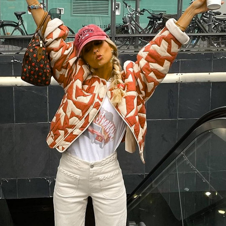 Trendy bedrukte jas van Nicole