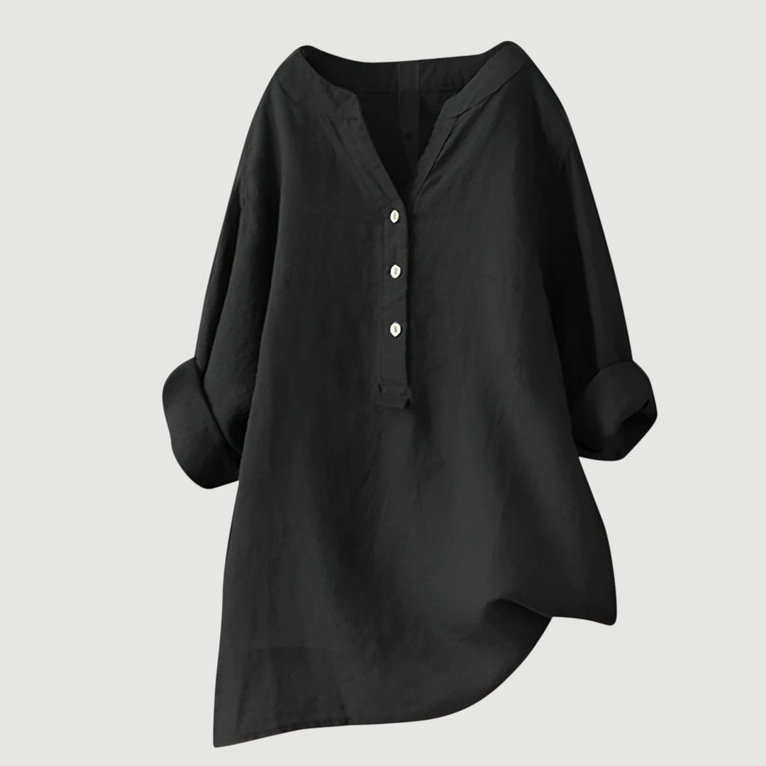 Luchtige linnen blouse met knoopdetails