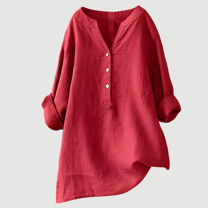 Luchtige linnen blouse met knoopdetails