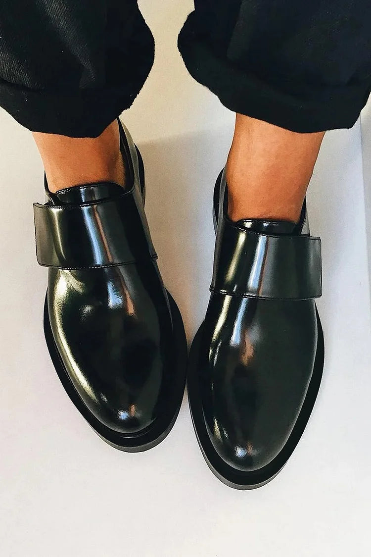 Celeste | Sleek Polished Strap Loafers