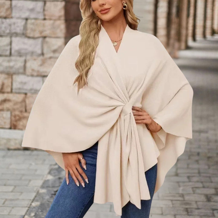 Carmela™ | Poncho com casaco de malha elegante