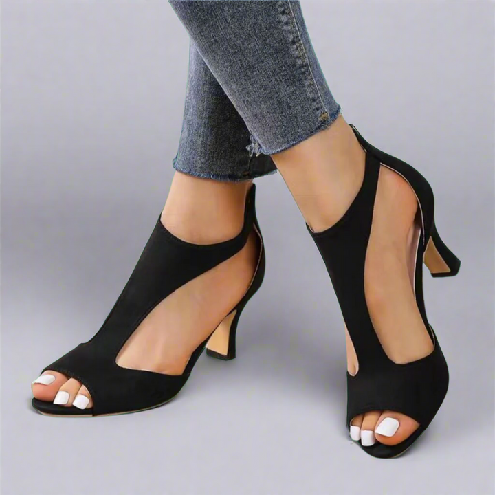 Barbara | Peep Toe Heels with Cutout Design