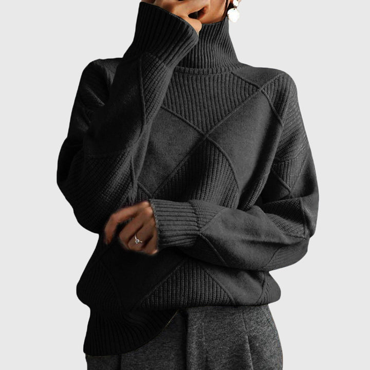 Addison | Modern Geometric Turtleneck Sweater