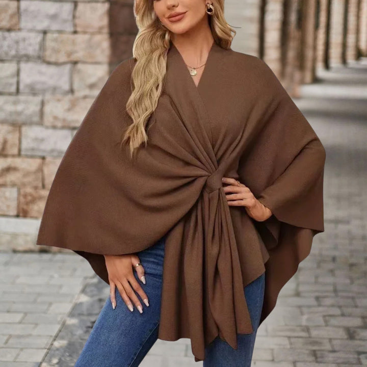 Carmela™ | Poncho com casaco de malha elegante