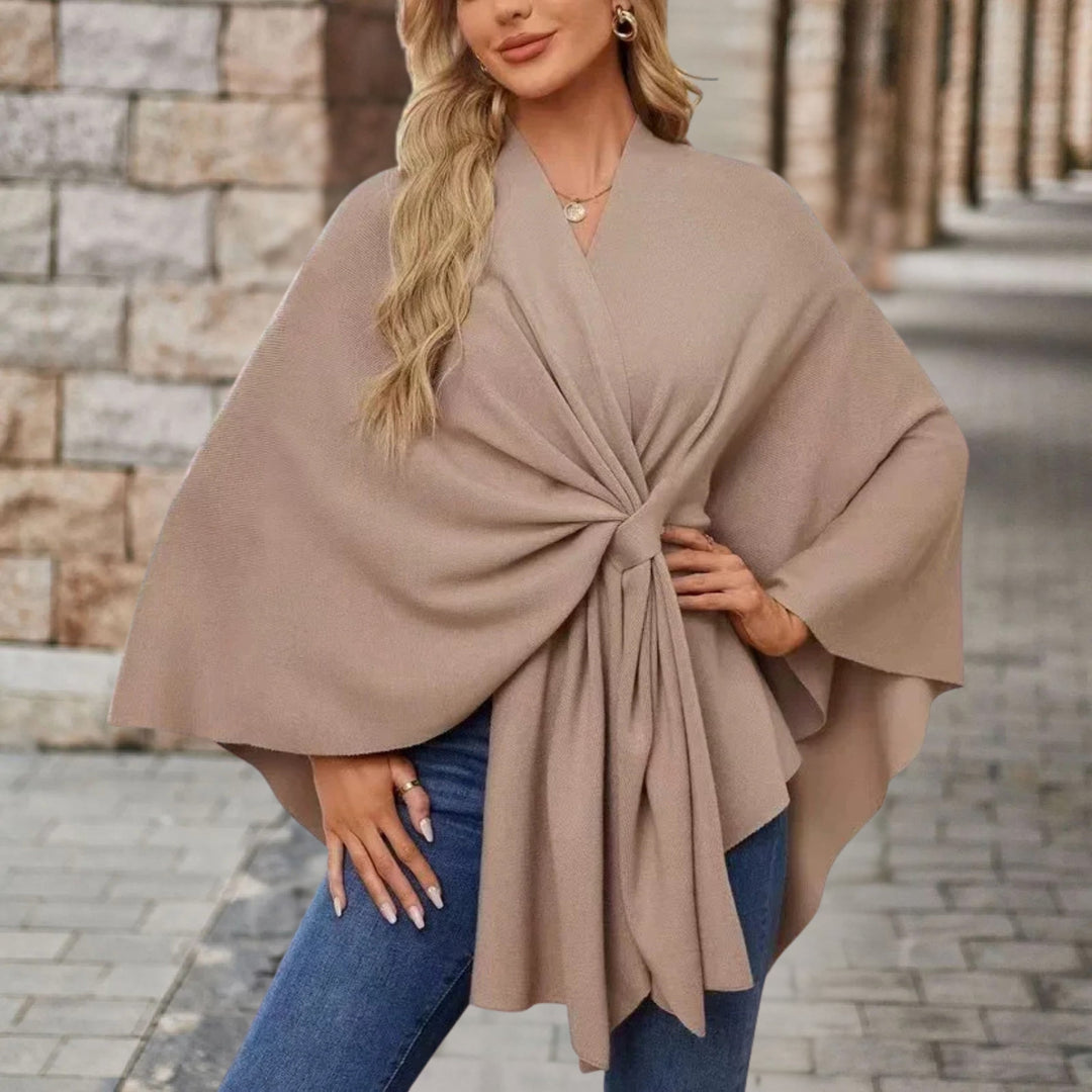 Carmela™ | Poncho com casaco de malha elegante